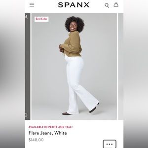 NWOT Spanx Stretchable Flare Jeans in White Size M